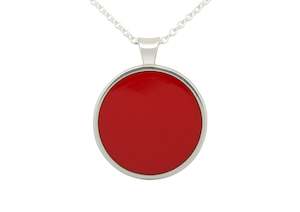 Resin: Round Resin Pendant, Sterling Silver