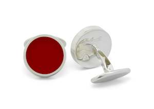 Round Resin Cufflinks, Sterling Silver