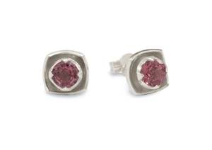 Flowers: Flower Gemstone Earrings, White Gold & Platinum