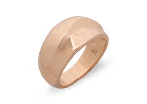 Domes: Small Domed Wave Ring, Red Gold