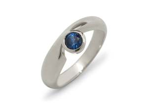 Waves: JW193 Gemstone Ring, White Gold & Platinum