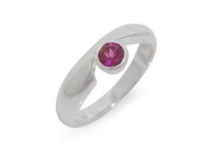 Waves: JW193 Gemstone Ring, Sterling Silver