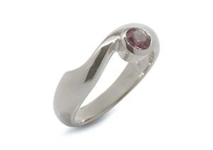 Waves: JW184 Gemstone Ring, Sterling Silver