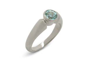 Symmetrisk: JW78 Gemstone Ring, White Gold & Platinum