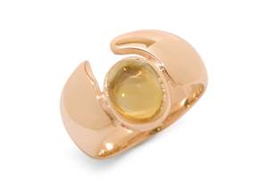 Curlicue: JW23 Cabochon Gemstone Ring, Red Gold