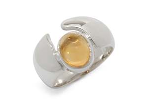 JW23 Cabochon Gemstone Ring, Sterling Silver