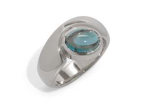 JW211 Cabochon Gemstone Ring, Sterling Silver