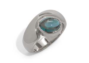 JW211 Cabochon Gemstone Ring, White Gold & Platinum