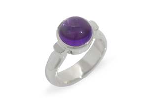 Hourglass: JW121 Cabochon Gemstone Ring, Sterling Silver