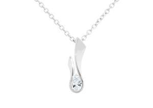 The Flame Collection: Flame Pendant with Pear Gemstone, Sterling Silver