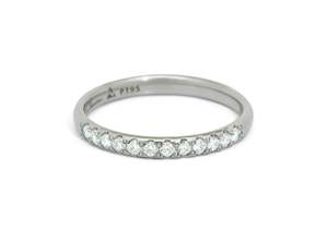 Pave Diamond Wedding Band, White Gold & Platinum