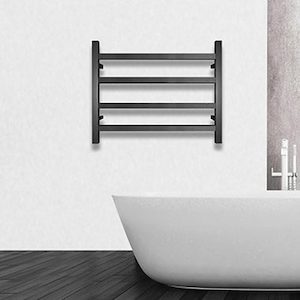 Building supplies wholesaling: 4 Bar Black Square Heated Towel Rail