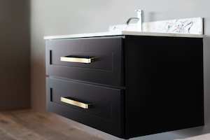 900mm Wall Hung Vanity – Black Eden Shaker/Black Shaker-Solid Wood