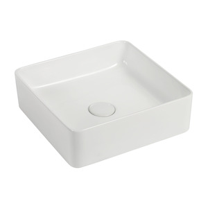 Building supplies wholesaling: 400 400 112mm Above Counter Square White Ceramic Basin Counter Top Wash Basin 135