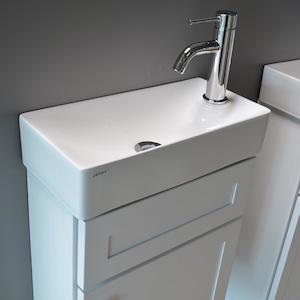 Mini Freestanding Vanity 450mm White (SOLID WOOD)