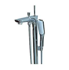 Chrome Freestanding Bathtub Mixer with Handheld Shower Spout Floor Mounted