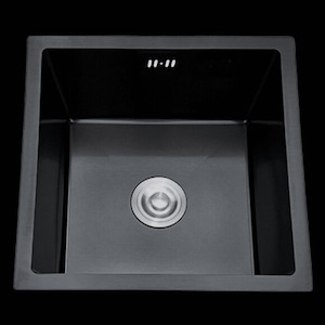 Building supplies wholesaling: Single Bowl Sink 390x450mm Matt Black JSB1518