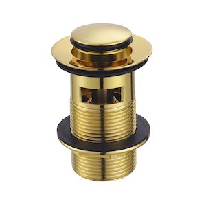 Basin Pop Up Waste 32/40mm Gold Brass (With Overflow)