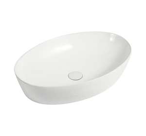 Bathroom Oval Counter Top White Ceramic Basin T-19