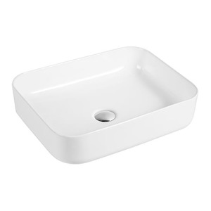 Bathroom Round Corner Counter Top White Ceramic Basin T-27