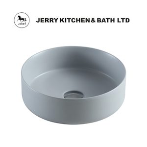 Building supplies wholesaling: Bathroom Round Counter Top GREY Solid Surface Wash Art Basin JB3134-MFG Light Grey or Dark Grey