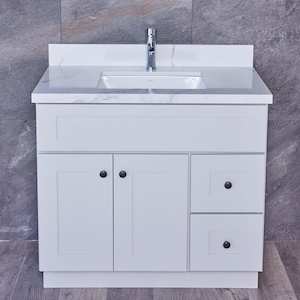 Freestanding Vanity 900mm Light Grey (SOLID WOOD)