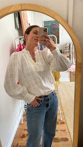 Sunday Kind Of Love Blouse - White Check