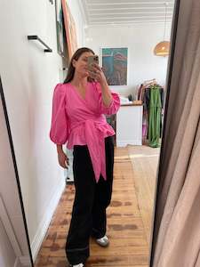 All Time Is Lost Wrap Top - Pink