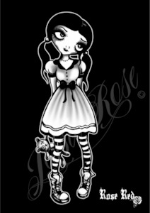 'Lil Rose Red' - Rose Red B/W signed print