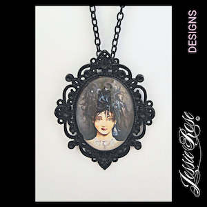 Butterflies - 'Victorian' Pendant (black)