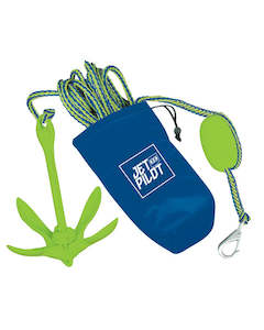 Water Accessories: JP COMPLETE FOLDING ANCHOR - Blue/LIme