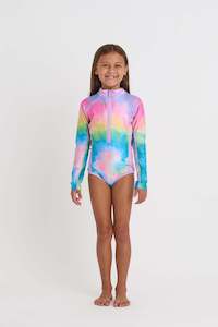 Jetpilot Girls LS Swimsuit - Tie Dye