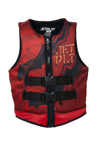 Wake Vests: Jetpilot Boys Rex Youth Cause Neo Life Jacket - RED