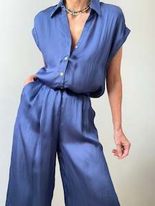 Lola Casademunt Satin Shirt Blue