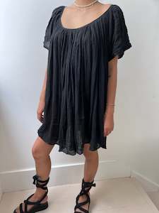 Muslin Tunic Dress in Black