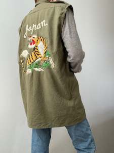 Japan Tiger Embroidered Army Vest