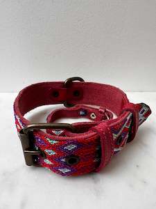 Huichol Embroidered Wide Dog Collar M5