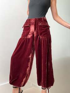 Free People Lotus Velvet Pants Garnet