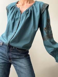 Rapsodia Embroidered Blouse Teal