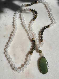 Jade And Crystal Mala Beads