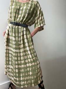 Round Neck Farrow Silk Modal Dress Sage