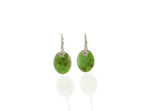 Earrings: Greenstone Flower Drop Earrings