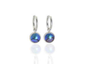 Blue Pearl Hoop Earrings