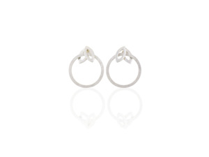 Open Leaf Circle earrings