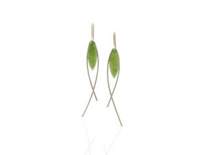 Greenstone Wire Drop Earrings