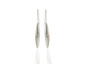 Silver Bullet-Shaped Drop Earrings