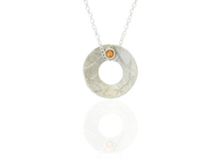 Circle Pendant with Citrine