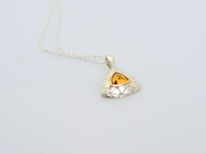 Triangular pendant with Citrine