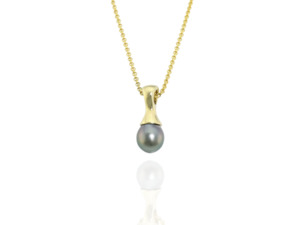 Black Pearl Gold Pendant- Huahine