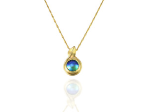 Blue Pearl Leaf Pendant